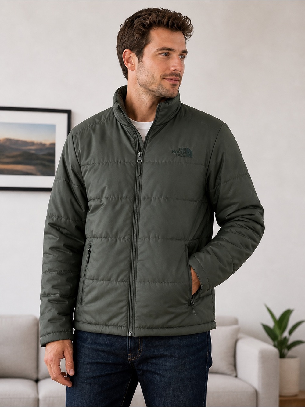 The North Face Men’s Puffer Jacket in Olive